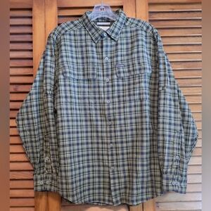 Columbia Omni Wick Advanced Evaporation Long Sleeve Green Plaid Men's Size M